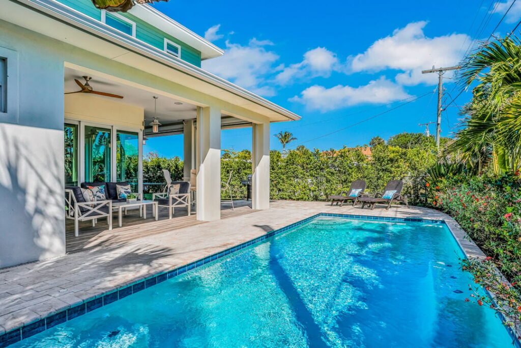 A view of a pool at one of our Cocoa Beach rentals