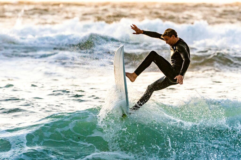 A surfer on a wave