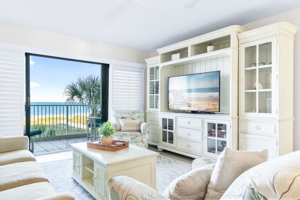 Living room in one of our Cocoa Beach rentals