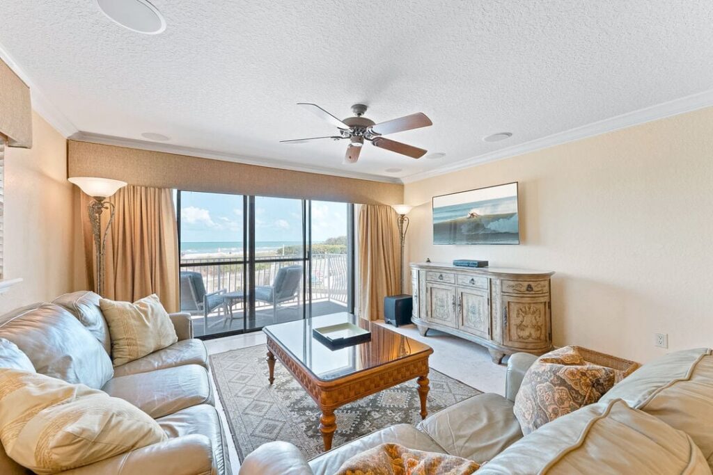 Living area in one of our Cocoa Beach rentals