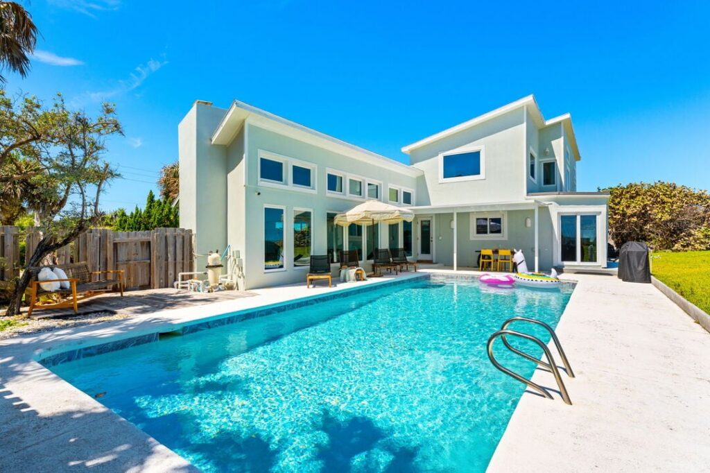 View of a pool at one of our Space Coast homes