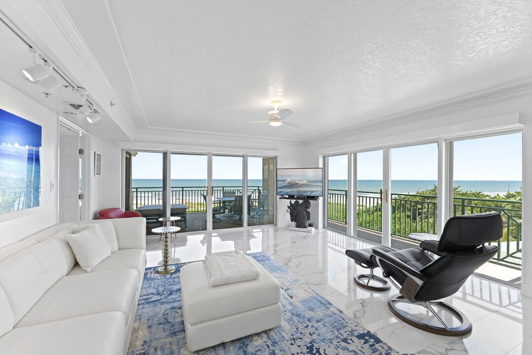 Living room in one of our Space Coast condos
