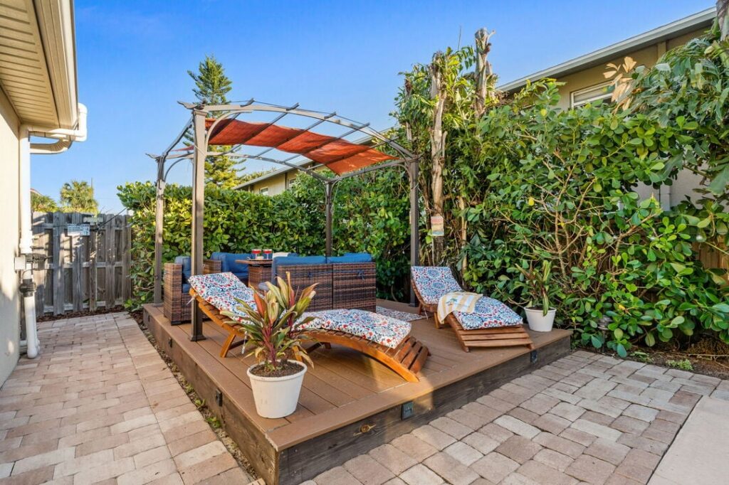 Outdoor area in one of our Cocoa Beach vacation homes
